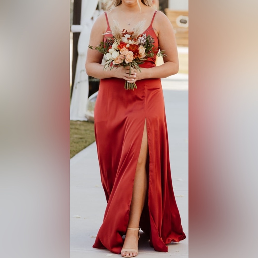 Azazie Dalilah Stretch Satin Dress - Picture 6 of 7